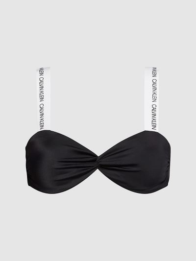 Calvin Klein Fürdőruha HU436545 | Calvin Klein CK Logo Bandeau Női Bikini Felső Fekete